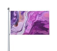 Drapeau coloré en marbre violet 0,9 x 1,5 m pour extérieur et intérieur - Pour le printemps, l'été, l'automne, l'hiver - Drapeau de jardin avec œillets - Double face - Bannière pour décorations de