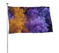Drapeau coloré fumé violet orange 0,9 x 1,5 m pour jardin, bannière décorative pour cour, porche, pelouse, ferme