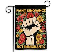 Drapeau Combattons l'ignorance pas les Toutes les saisons 30x45cm | pelouse drapeaux drôle extérieur drapeaux pour Patio Jardin Porche