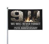 Drapeau commémoratif du 11 septembre, 25e anniversaire, Jour du Souvenir, drapeau patriotique, panneau de jard