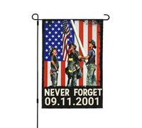 Drapeau commémoratif du 25e anniversaire du 11-Septembre : N'oublions jamais les 343 pompiers victimes (28 x 40 pouces). Bannière double face sans mât.