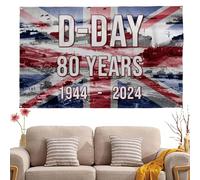 Drapeau Commémoratif Du Jour J, Drapeau Du 80e Anniversaire Du Débarquement, Anniversaire Drapeaus Commémoratif Résistant À La Décoloration, Drapeaus Commémoratifs Extérieur