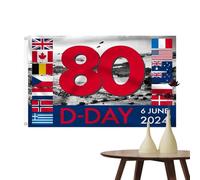 Drapeau Commémoratif Du Jour J, Drapeau Du Débarquement, 80e Anniversaire Drapeaus Commémoratif Résistant À La Décoloration, Extérieur Drapeaus De Jardin, Cour Décoratif, Pour Fête