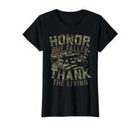 Drapeau commémoratif « Honor The Fallen Thank The Living » T-Shirt Graphique avec Valeur