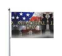Drapeau commémoratif patriotique des soldats militaires américains - 9,1 x 1,5 m - Décoration de fête avec œillets - Convient pour l'intérieur et l'extérieur