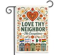 Drapeau Communauté inclusive Aime ton prochain Drapeau De Jardin Maison | 30x45cm pelouse drapeaux Supérieure extérieur drapeaux pour Porche fête d'anniversaire fête
