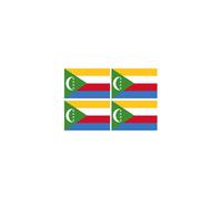 Drapeau Comores - 4 Stickers - 9.5 X 6.3 Cm - Sticker/Autocollant