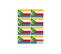 Drapeau Comores - 8 Stickers - 9.5 X 6.3 Cm - Sticker/Autocollant