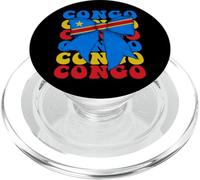 Drapeau Congo Fierté congolaise avec nœud Coquette PopSockets PopGrip pour MagSafe