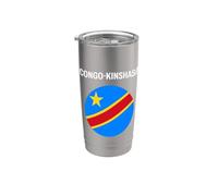 Drapeau Congo-Kinshasa Moderne Gobelet isotherme en acier inoxydable double paroi