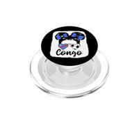 Drapeau Congolais Fille Supporters RD du Congo Fiers PopSockets PopGrip pour MagSafe