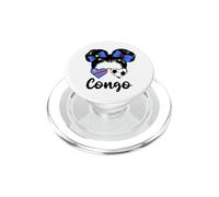 Drapeau Congolais Fille Supporters RD du Congo Fiers PopSockets PopGrip pour MagSafe