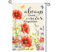 Drapeau Coquelicots Commémoratifs Toujours Aimés Et Jamais Oubliés Drapeau De Bienvenue Couleurs Resistant Exterieur Décoratif Drapeaux, Pour D'Intérieur, Balcon, Les Défilés, 30x45cm