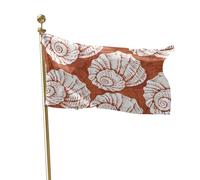 Drapeau Coquillage orange brûlé Vie marine côtière Océan Pavillon Nautique