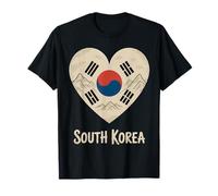 Drapeau Corée du Sud Cœur Vintage T-Shirt