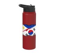 Drapeau Corée du Sud Philippine Demi Coréen Moitié Philippine Stainless Steel Insulated Water Bottle