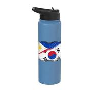 Drapeau Corée du Sud Philippine Demi Coréen Moitié Philippine Stainless Steel Insulated Water Bottle