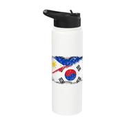 Drapeau Corée du Sud Philippine Demi Coréen Moitié Philippine Stainless Steel Insulated Water Bottle