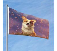 Drapeau Corgi pour extérieur et intérieur avec œillets pour extérieur, jardin, cour, bannière décorative pour porche, décoration de ferme 60 cm x 90 cm