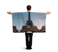Drapeau corporel portable imprimé Tour Eiffel de Paris avec manches, cape éventail pour événements sportifs, bars, fêtes et célébrations de rue