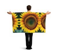 Drapeau corporel portable « You Are My Sunshine » imprimé tournesol avec manches, cape de supporter pour événements sportifs, bars, fêtes et célébrations de rue
