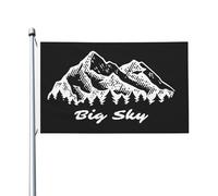 Drapeau Corsaire 90X150cm, Big Sky Montana Rétro Montagne Décoratifs Drapeaux avec œillets Flags pour Décorations manif Jardin