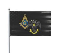 Drapeau Corsaire 90X150cm, Franc-maçonnerie et rite écossais Personnalisé Drapeaux Décoratifs Bannière Extérieure pour Décorations Balcon Fête