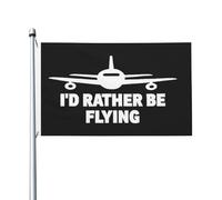 Drapeau Corsaire 90X150cm, Je préférerais piloter un avion Résistants aux Intempéries Drapeaux Résistant à la Décoloration Bannière Extérieure pour Décorations Événements Balcon