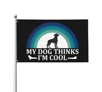 Drapeau Corsaire 90X150cm, Mon chien pense que je suis un chien labrador retriever cool Personnalisée Drapeau Résistant à la Décoloration Suspendus Fanion pour Célébration manif Fête