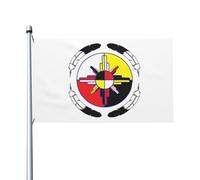 Drapeau Corsaire 90X150cm, Roue de médecine des Amérindiens Personnalisée Drapeaux Couleurs Vives Bruant pour Extérieur Décorations Événements