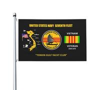Drapeau Corsaire 90X150cm, Tonkin Gulf Yacht Club Vétéran du Vietnam Renforcé Drapeaux Résistants aux Intempéries Bannière Extérieure pour manif Maison Décorations