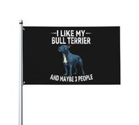 Drapeau Corsaire Couleurs Vives Drapeaux J'Aime Mon Terrier Et Peut-Être 3 Personnes Avec Œillets Bruant Pour Manif Balcon Restaurant 90X150Cm