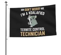 Drapeau Corsaire Couleurs Vives Drapeaux Ne Vous Inquiétez Pas, Je Suis Un Technicien Anti-Termites Koalafied Résistants Aux Intempéries Bannière Extérieure Pour Décorations Bar 90X150Cm