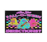 Drapeau Corsaire Décoratifs Drapeaux Es-Tu Fall-O-Ween Directions Drôle De Citrouille Fantôme Halloween Renforcé Bruant Pour Anniversaire Maison Manif 90X150Cm