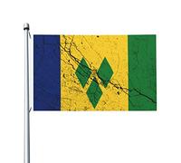 Drapeau Corsaire Double Couture, Effet De Texture Du Drapeau De Saint-Vincent-Et-Les Grenadines Personnalisé Bannière Extérieure Pour Restaurant Célébration Drapeaux 90X150Cm