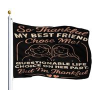 Drapeau Corsaire Personnalisé Drapeaux Je Suis Tellement Reconnaissante Que Mon Meilleur Ami M'Ait Choisi Une Vie Douteuse Résistant À La Décoloration Bannière Extérieure 90X150Cm