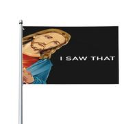 Drapeau Corsaire Renforcé, J'Ai Vu Cette Croix De Jésus Dieu Christ 2024 Avec Œillets Suspendus Fanion Pour Jardin Anniversaire Drapeaux 90X150Cm