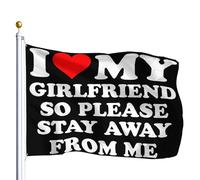 Drapeau Corsaire Résistant À La Décoloration Drapeaux J'Aime Mon Amie Sexy I Love Ma Copine Sexy Décoratifs Bruant Pour Fête Extérieur Manif 90X150Cm