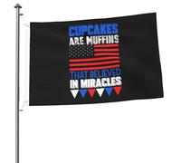 Drapeau Corsaire Résistants Aux Intempéries Drapeaux Les Cupcakes Du 4 Juillet Sont Des Muffins Qui Croyaient Aux Miracles Couleurs Vives Bruant Pour Événements Intérieur Bar 90X150Cm