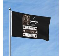 Drapeau Corsaire Résistants Aux Intempéries, Le Café Est Mon Carburant Du Bonheur Renforcé Bruant Pour Jardin Anniversaire Drapeaux 90X150Cm