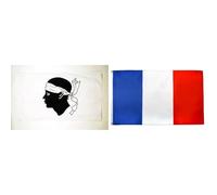 Drapeau Corse 90x60cm - Drapeau province corse 60 x 90 cm - Drapeaux - AZ FLAG & Drapeau France 90x60cm - Drapeau français 60 x 90 cm Polyester léger