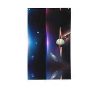 Drapeau cosmique Saturne. Drapeau décoratif d'extérieur 0,9 x 1,5 m, bannière verticale en polyester. Convient pour une utilisation en extérieur