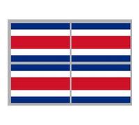 Drapeau Costa Rica - 4 stickers - 9.5 x 6.3 cm - Sticker/autocollant G