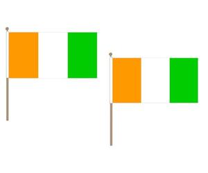 Drapeau Côte d'Ivoire 45x30cm HAMPE en bois - LOT DE 10 Drapeaux ivoirien 30 x 45 cm - AZ FLAG