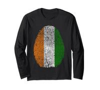 Drapeau Côte D'Ivoire ADN Empreinte Digitale Ancestry Côte D'Ivoire Manche Longue