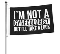 Drapeau Couleurs Vives Drapeaux Je Ne Suis Pas Gynécologue, Mais Je Vais Jeter Un Coup D'Œil. Avec Œillets Bannière Extérieure Pour Anniversaire Fête Maison 90X150Cm