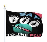 Drapeau Couleurs Vives Drapeaux Le Drôle De Docteur Fantôme Dit « Bouh » À La Grippe Pour Halloween Avec Œillets Bannière Extérieure Pour Bar Manif Restaurant 90X150Cm