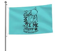 Drapeau Couleurs Vives Drapeaux Les Chats Me Rendent Heureux, Mais Pas À Quel Point Double Couture Bruant Pour Événements Restaurant Décorations 90X150Cm