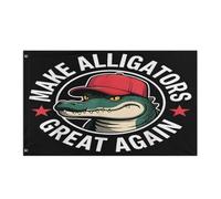 Drapeau Couleurs Vives Drapeaux Make Alligator Great Again Humour Politique Amusant Résistants Aux Intempéries Bannière Extérieure Pour Anniversaire Manif Fête 90X150Cm