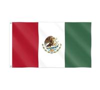 Drapeau Coupe du Monde 2026 - Drapeau national officiel 1,5 m x 90 cm, double face, avec œillets en laiton, États-Unis, Canada, Mexique (Mexique)